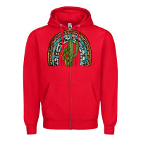Red revize cactus gemstone rainbow Zipper Hoodie - Artiststas