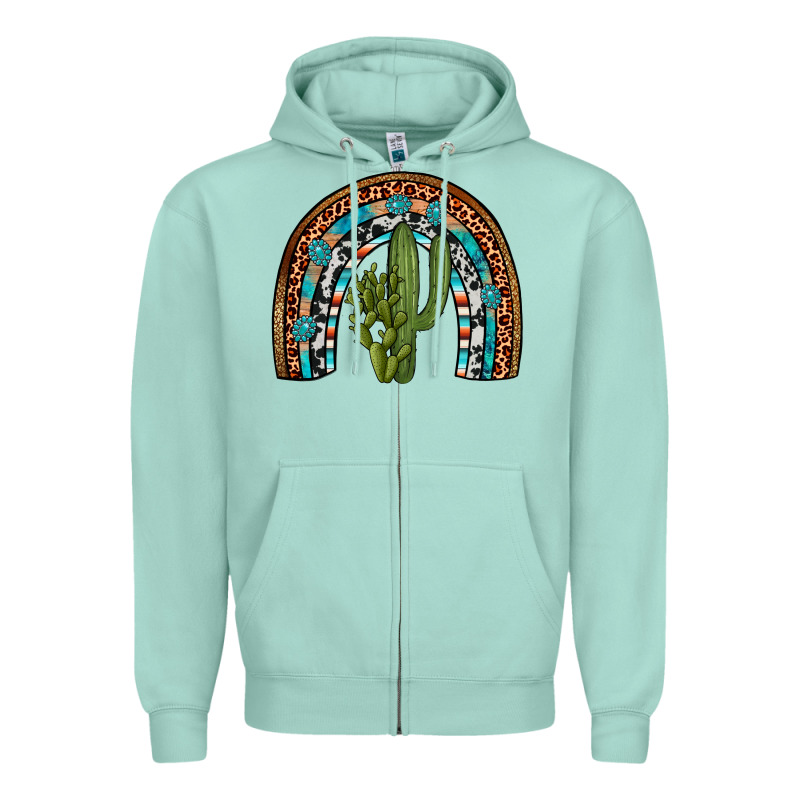 Revize Cactus Gemstone Rainbow Zipper Hoodie by Artiststas | Teevron