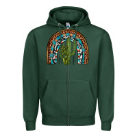 Sports Green revize cactus gemstone rainbow Zipper Hoodie - Artiststas