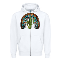 White revize cactus gemstone rainbow Zipper Hoodie - Artiststas