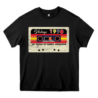 Black vintage 1990 60th birthday cassette 30 years old 60 years Heavy Core Tee - Bettercallsaul