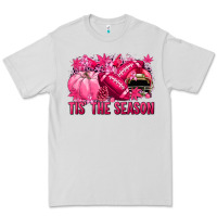 Dove Grey Tis' the season Football Breast Cancer Premium Tee - NancyCooperArtShop
