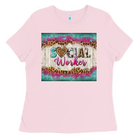 Bubblegum Pink western social worker tumbler tbs (1) Ladies Tee - TumblerDesignByShophia