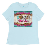 Baby Blue western social worker tumbler tbs (1) Ladies Tee - TumblerDesignByShophia