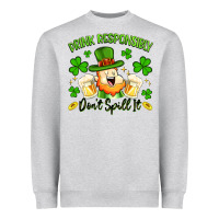 Heather Grey drink responsibly dont spill it Heavyweight Sweatshirt - Artiststas