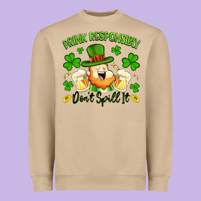 Drink Responsibly Dont Spill It Heavyweight Sweatshirt Designed By Artiststas