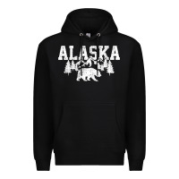 Black Alaska Mountains Forest Hunting Usa Premium Hoodie - longCreatives