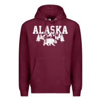 Burgundy Alaska Mountains Forest Hunting Usa Premium Hoodie - longCreatives