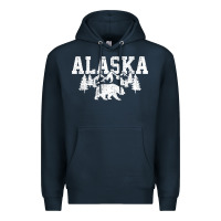 Navy Alaska Mountains Forest Hunting Usa Premium Hoodie - longCreatives