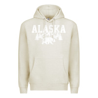 Oatmeal Heather Alaska Mountains Forest Hunting Usa Premium Hoodie - longCreatives