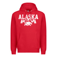 Red Alaska Mountains Forest Hunting Usa Premium Hoodie - longCreatives