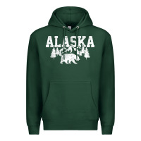 Sports Green Alaska Mountains Forest Hunting Usa Premium Hoodie - longCreatives