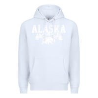 White Alaska Mountains Forest Hunting Usa Premium Hoodie - longCreatives