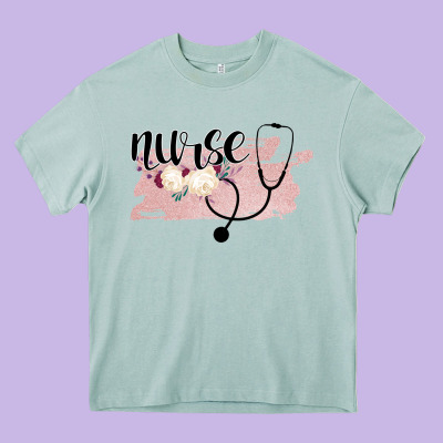 Nurse Floral Heavy Core Tee Designed By Bettercallsaul
