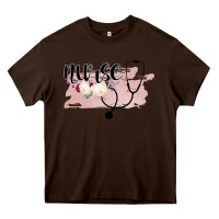 Chocolate Brown Nurse Floral Heavy Core Tee - Bettercallsaul