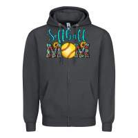 Smoke western leopard  sunflowers glitter mom softball Zipper Hoodie - Artiststas