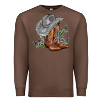 Chestnut gray cowgirl and roses Premium Sweatshirt - AdoDesignShop