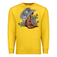 Lemon gray cowgirl and roses Premium Sweatshirt - AdoDesignShop