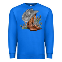 True Royal gray cowgirl and roses Premium Sweatshirt - AdoDesignShop
