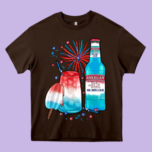 Th Of July Drinks, American Ice Heavy Core Tee Designed By Jahusdesignshop