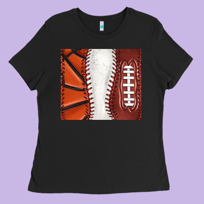 Baseball And Basketball And Football Tumbler Tbs Ladies Tee Designed By Tumblerdesignbyshophia