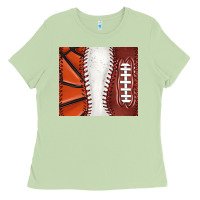 Matcha baseball and basketball and football tumbler tbs Ladies Tee - TumblerDesignByShophia