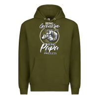 Army Green being grandpa is an honor being papa is priceless, gift dad Premium Hoodie - longCreatives