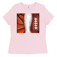 Bubblegum Pink baseball and basketball and football tumbler tbs Ladies Tee - TumblerDesignByShophia