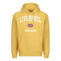 Antique Gold Liverpool England Vintage Athletic Sports Design Premium Hoodie - longCreatives