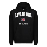 Black Liverpool England Vintage Athletic Sports Design Premium Hoodie - longCreatives