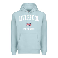 Blue Mist Liverpool England Vintage Athletic Sports Design Premium Hoodie - longCreatives