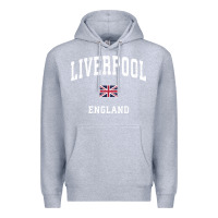 Heather Grey Liverpool England Vintage Athletic Sports Design Premium Hoodie - longCreatives