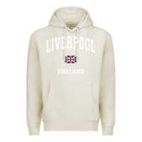 Oatmeal Heather Liverpool England Vintage Athletic Sports Design Premium Hoodie - longCreatives