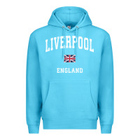 Ocean Blue Liverpool England Vintage Athletic Sports Design Premium Hoodie - longCreatives