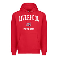 Red Liverpool England Vintage Athletic Sports Design Premium Hoodie - longCreatives