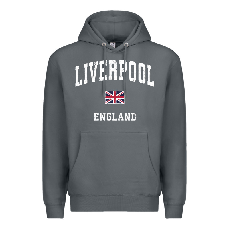 Liverpool England Vintage Athletic Sports Design Premium Hoodie by longCreatives | Teevron
