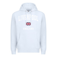 White Liverpool England Vintage Athletic Sports Design Premium Hoodie - longCreatives