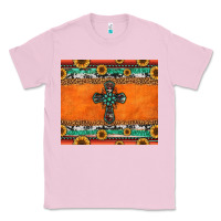 Bubblegum Pink sunflowers cross aztec pattern Classic Tee - Jasminsmagicworld
