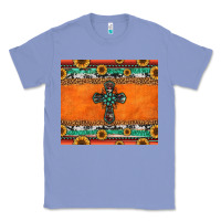 Colony Blue sunflowers cross aztec pattern Classic Tee - Jasminsmagicworld