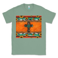 Sage sunflowers cross aztec pattern Classic Tee - Jasminsmagicworld