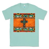 Seafoam sunflowers cross aztec pattern Classic Tee - Jasminsmagicworld