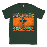 Sports Green sunflowers cross aztec pattern Classic Tee - Jasminsmagicworld
