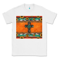 White sunflowers cross aztec pattern Classic Tee - Jasminsmagicworld