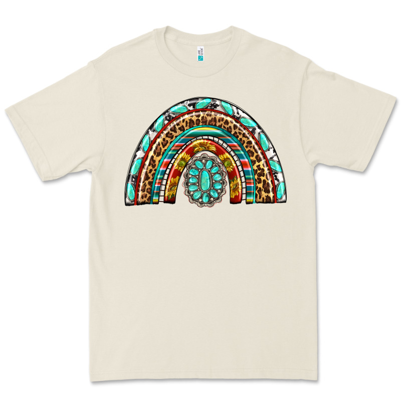 Western Rainbow With Leopard And Gemstone Premium Tee by texasbilliewilder | Teevron