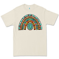 Bone Western Rainbow with Leopard and Gemstone Premium Tee - texasbilliewilder