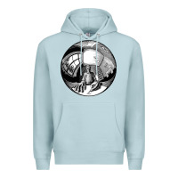 Blue Mist M.C. Escher Spherical Self Portrait Premium Hoodie - longCreatives