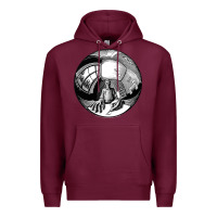 Burgundy M.C. Escher Spherical Self Portrait Premium Hoodie - longCreatives