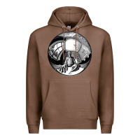 Chestnut M.C. Escher Spherical Self Portrait Premium Hoodie - longCreatives