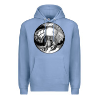 Colony Blue M.C. Escher Spherical Self Portrait Premium Hoodie - longCreatives