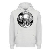 Dove Grey M.C. Escher Spherical Self Portrait Premium Hoodie - longCreatives